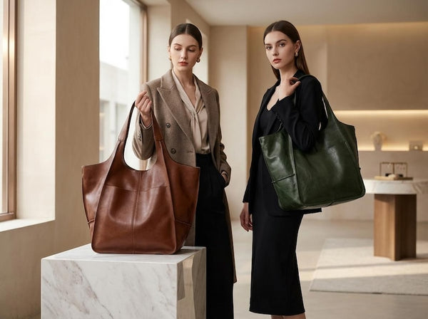 Leather Tote Bag For Women, Shoulder Tote Bag Leather, Casual Tote Bag For Everyday Use, Oversized Leather Tote Bag, Opened Leather Tote Bag