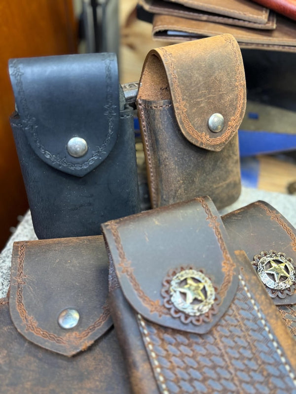 Handmade Leather Phone Case, Belt Holster, Buffalo Full Grain Leather, Made in USA