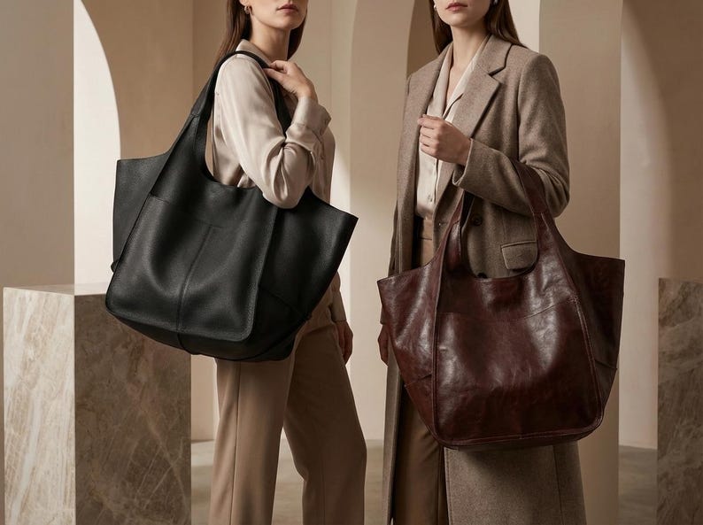 Leather Hobo Tote Bag, Oversized Tote Bag, Shopping Tote, Leather Carryall Bag, Shoulder Tote Bag, Large Hobo Bag, Leather Shopping Bag