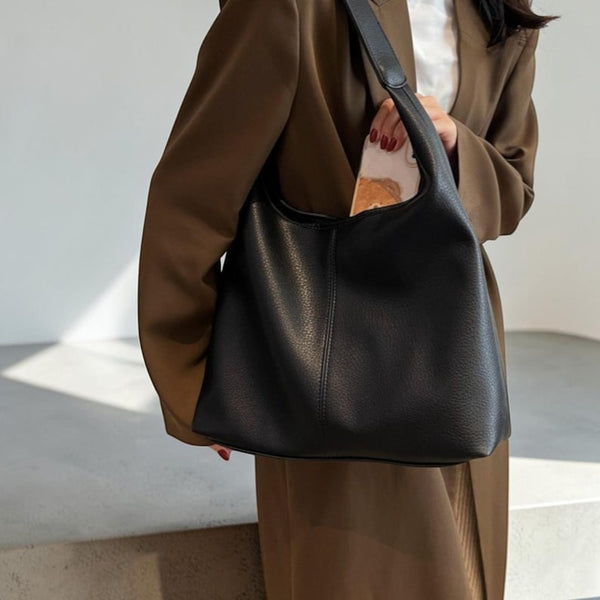Women’s Leather Hand Bag | Leather Shoulder Tote Purse | Trendy Commuter Large Capacity Handbag | Casual Everyday Fashion Bag For Women