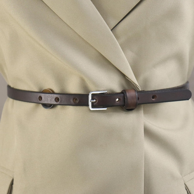 Thin Belts For Dresses Leather Skinny Belt