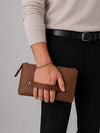 Genuine Leather Handbag, Leather Travel Clutch Bag, Leather Pouch, Toiletry Bag, Clutch Purse for Men and Women