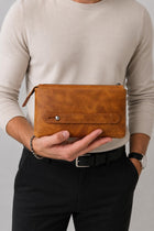 Genuine Leather Handbag, Leather Travel Clutch Bag, Leather Pouch, Toiletry Bag, Clutch Purse for Men and Women