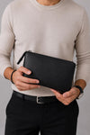 Genuine Leather Handbag, Leather Travel Clutch Bag, Leather Pouch, Toiletry Bag, Clutch Purse for Men and Women