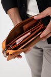 Genuine Leather Handbag, Leather Travel Clutch Bag, Leather Pouch, Toiletry Bag, Clutch Purse for Men and Women