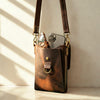Handcrafted Full Grain Leather Crossbody Bag, Rustic Vintage Sling Satchel