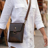 Handcrafted Full Grain Leather Crossbody Bag, Rustic Vintage Sling Satchel