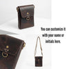 Handcrafted Full Grain Leather Crossbody Bag, Rustic Vintage Sling Satchel