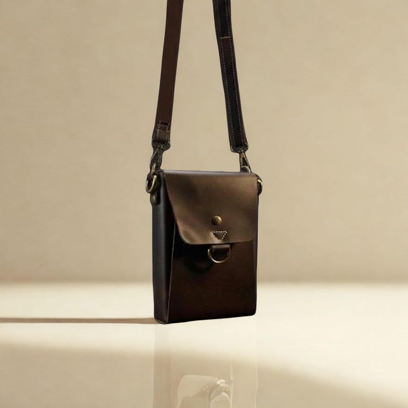 Handcrafted Full Grain Leather Crossbody Bag, Rustic Vintage Sling Satchel