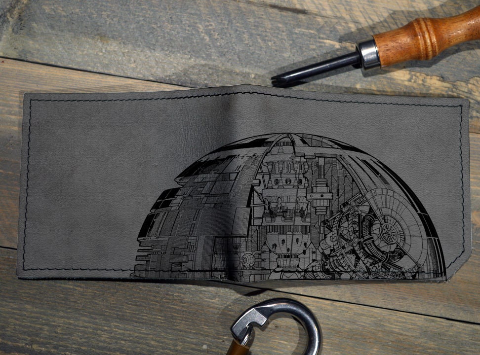 Death Star - Handmade Leather Bifold Wallet