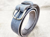 Plain Leather Belt - Distressed Leather Belt with Brass Hardware - Simple Rugged Men Gift for Guys