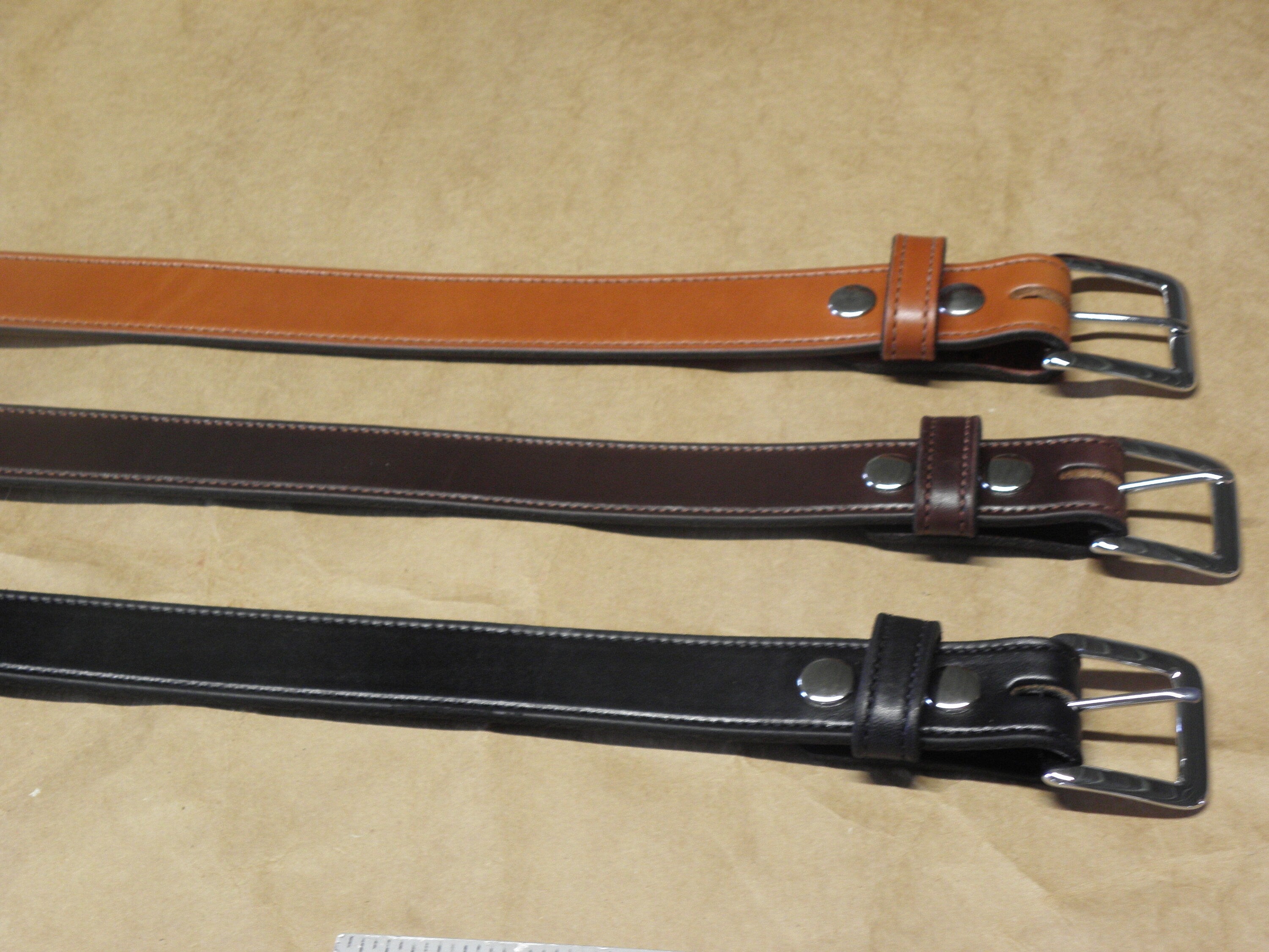 Stitched Traditional Buckle Handmade Leather Belt, 100% Full Grain Genuine Leather, Non-Layered, English Bridle Leather, Leather Belt Men