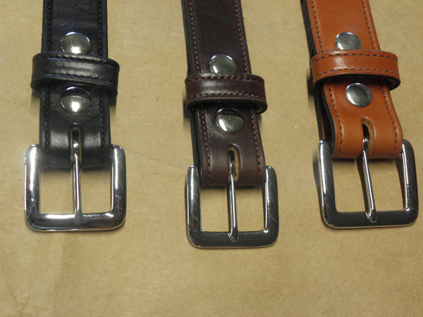 Stitched Traditional Buckle Handmade Leather Belt, 100% Full Grain Genuine Leather, Non-Layered, English Bridle Leather, Leather Belt Men