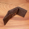 Personalized Full Grain Leather Mens Trifold Wallet: Initials and Inside Engraving