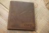 Leather Wallet XLarge Bilfold : Rustic Oiled-Tanned, Extra Card Space Personalized