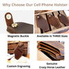 Phone leather holster, smartphone custom belt case, engraved cell phone holster, iPhone Belt Holder, Samsung phone holster, Belt phone case