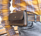leather cell phone holsters, iphone 17 pro holster, smart phone case for belt, handstitched custom phone holster, s25 ultra belt holder case