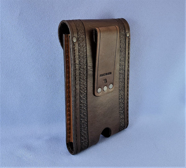 Hand Carved Leather Cell Phone Holster: Custom Fit, Personalized