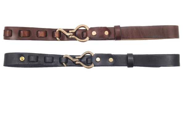 Handmade Vintage Mens Leather Belt,Vintage Handmade brass hook Trooper Leather Belt,Gifts for Him,Distressed Belt
