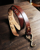 Handmade Vintage Mens Leather Belt,Vintage Handmade brass hook Trooper Leather Belt,Gifts for Him,Distressed Belt
