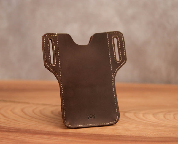 Personalized Full Grain Leather Cell Phone Holster, Men's Belt Case