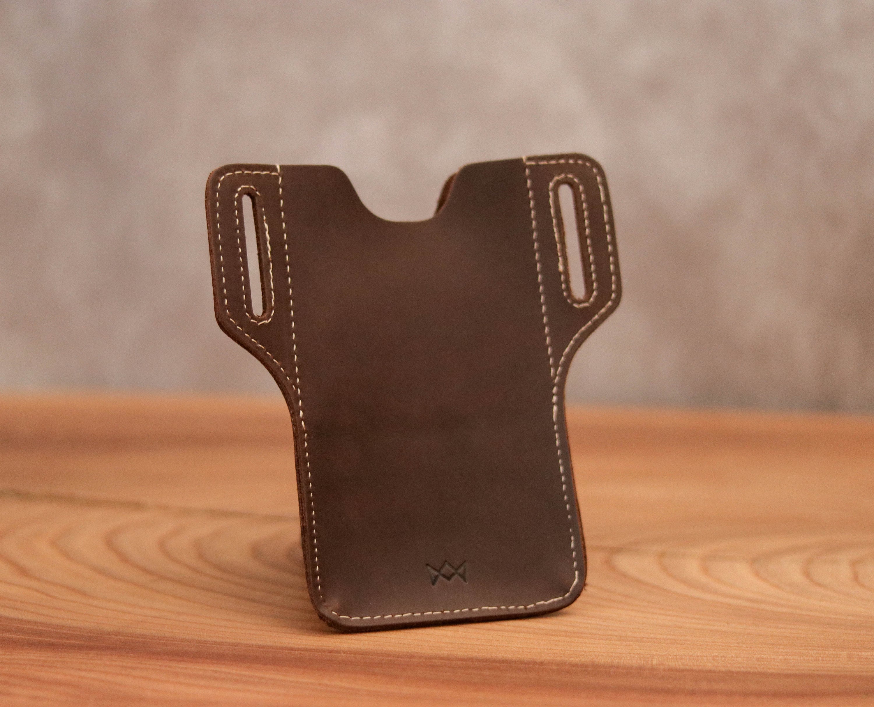 Personalized Full Grain Leather Cell Phone Holster, Men's Belt Case