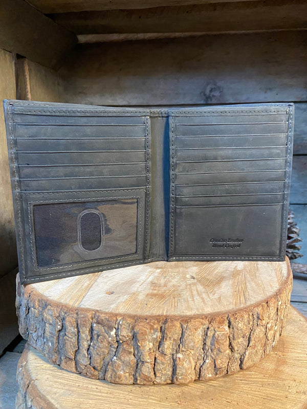 Leather Wallet XLarge Bilfold : Rustic Oiled-Tanned, Extra Card Space Personalized
