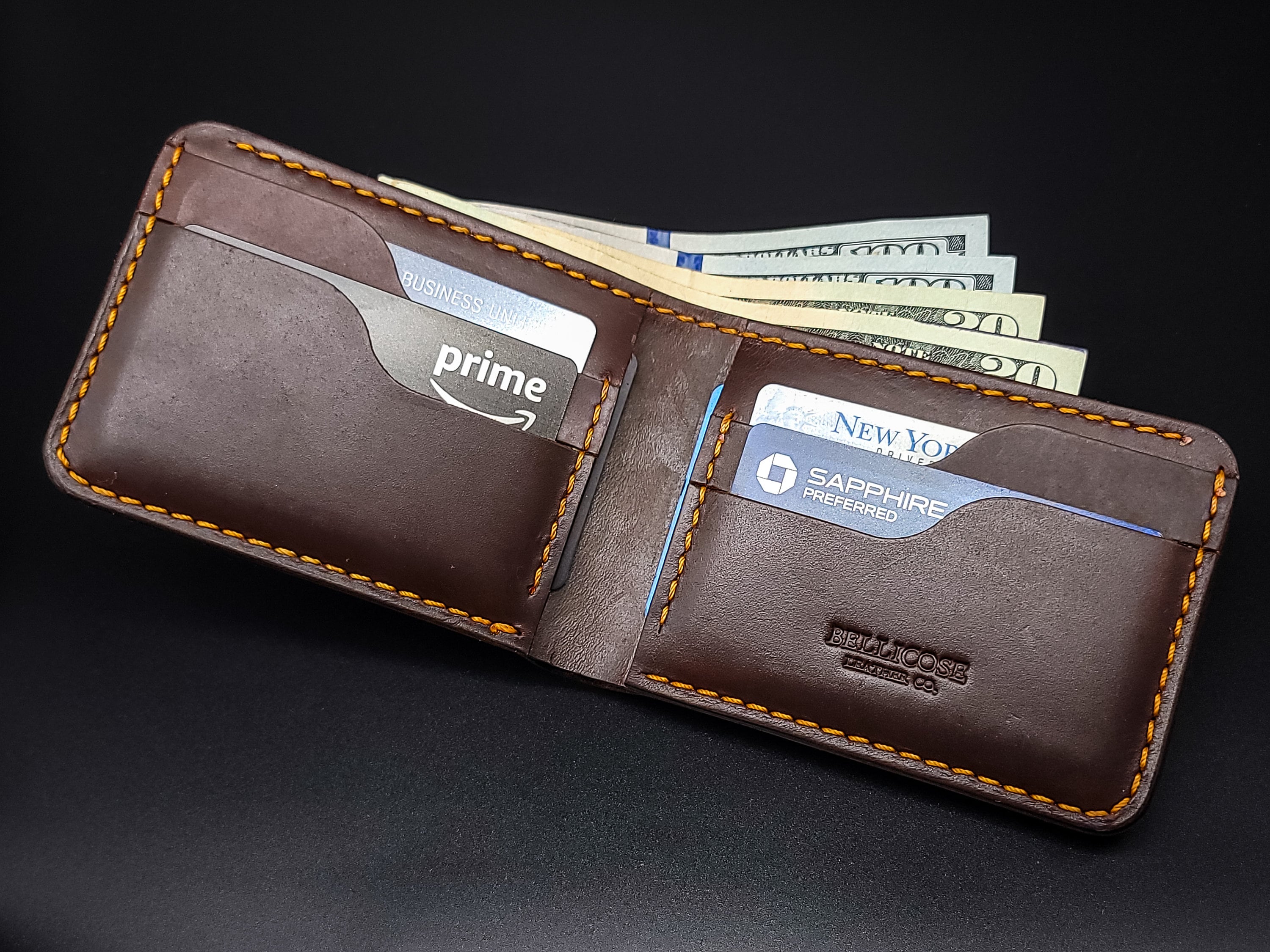 Handmade Full Grain Leather Wallet, Personalized Anniversary & Christmas Gift for Him, Engraved Custom Wallets for Men, Boyfriend, Groomsmen