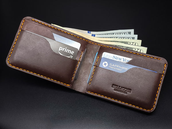Handmade Full Grain Leather Wallet, Personalized Anniversary & Christmas Gift for Him, Engraved Custom Wallets for Men, Boyfriend, Groomsmen
