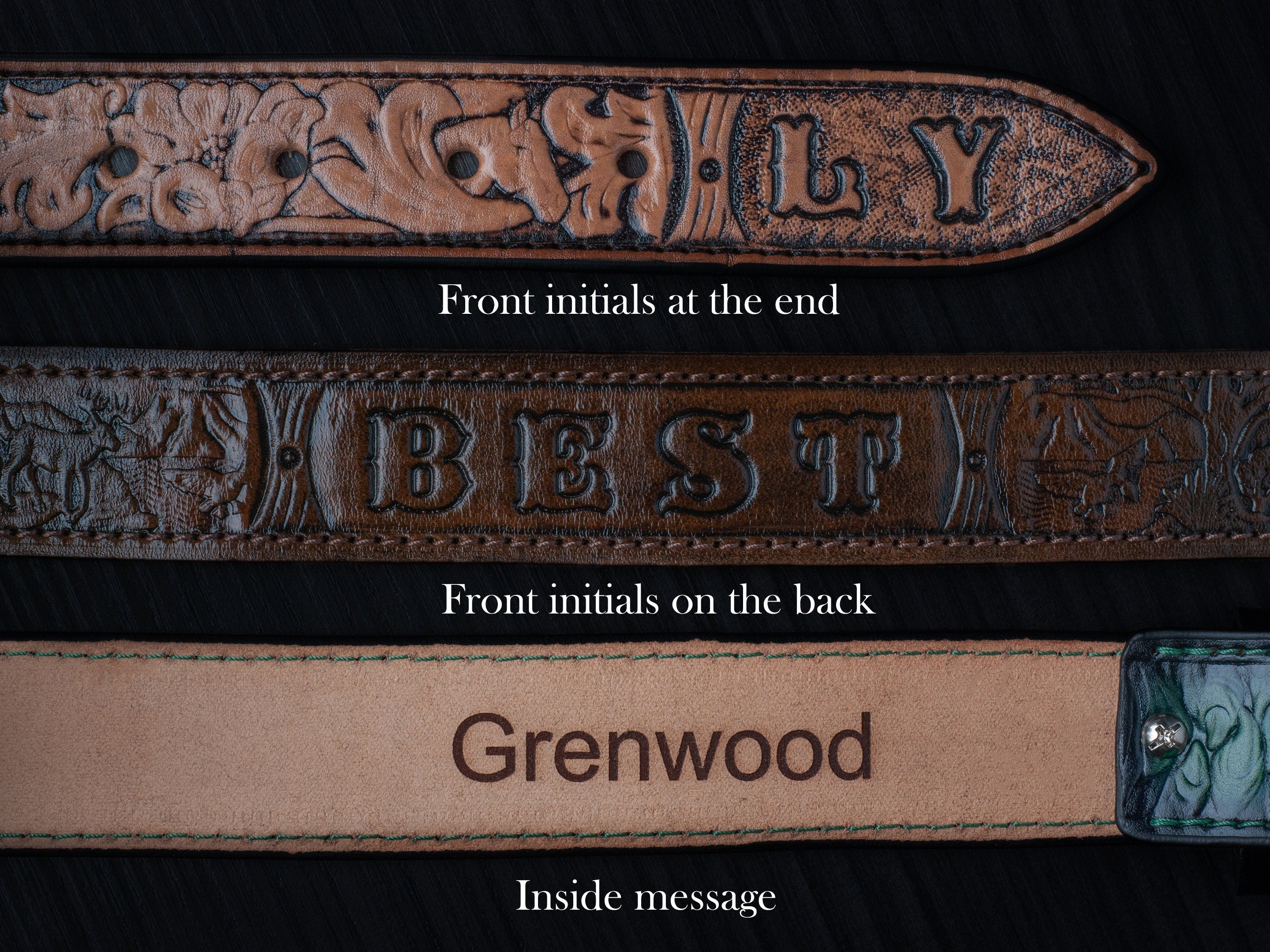 Personalized Leather Belt, Wildlife Leather Wildlife Scene Belt, Anniversary Gift for Him Grooms, Father gift, Gift for Dad