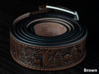 Personalized Leather Belt, Wildlife Leather Wildlife Scene Belt, Anniversary Gift for Him Grooms, Father gift, Gift for Dad