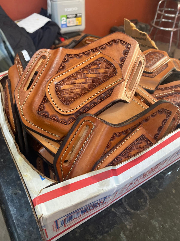 Custom leather cell phone/ trapper combo case