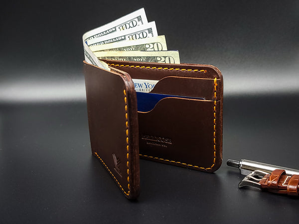 Handmade Full Grain Leather Wallet, Personalized Anniversary & Christmas Gift for Him, Engraved Custom Wallets for Men, Boyfriend, Groomsmen