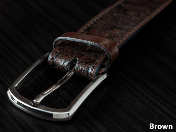 Personalized Leather Belt, Wildlife Leather Wildlife Scene Belt, Anniversary Gift for Him Grooms, Father gift, Gift for Dad