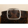 Sparrow Distressed Leather Belt | Handmade Full Grain Leather Western Belt | Vintage Bird Embossed Snap Belt