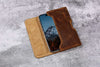 Personalized leather cell phone holster , belt clip on phone case for iPhone 17 16 15 14 13 Pro , brown leather iPhone holster Z03-IP05HS