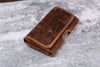 Personalized leather cell phone holster , belt clip on phone case for iPhone 17 16 15 14 13 Pro , brown leather iPhone holster Z03-IP05HS