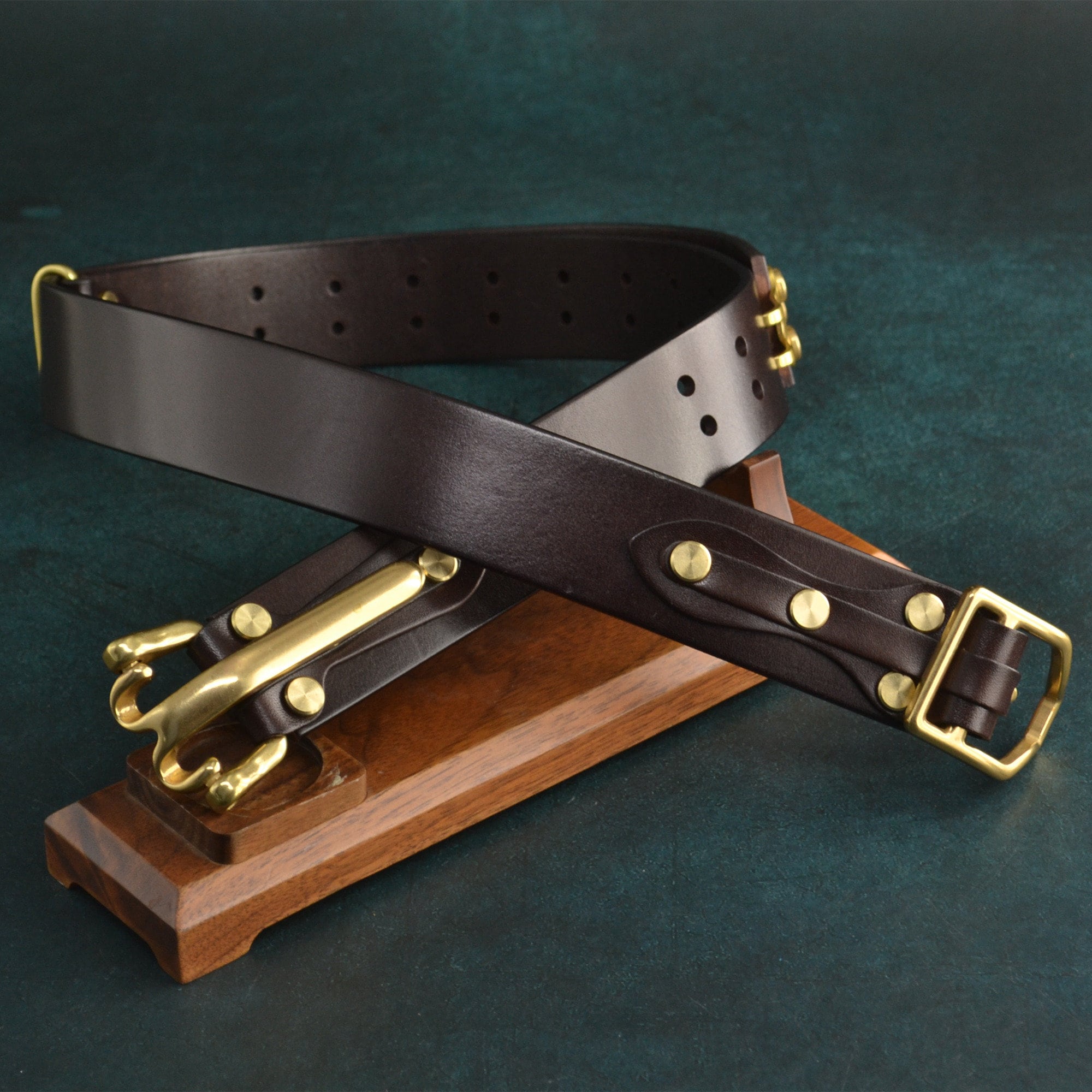 Handmade Littleton Cavalry Mens Leather Belt Man Outfit Belt