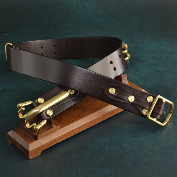 Handmade Littleton Cavalry Mens Leather Belt Man Outfit Belt