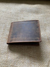 RFID Protected Vintage Buffalo Leather Wallet with 2 ID Windows