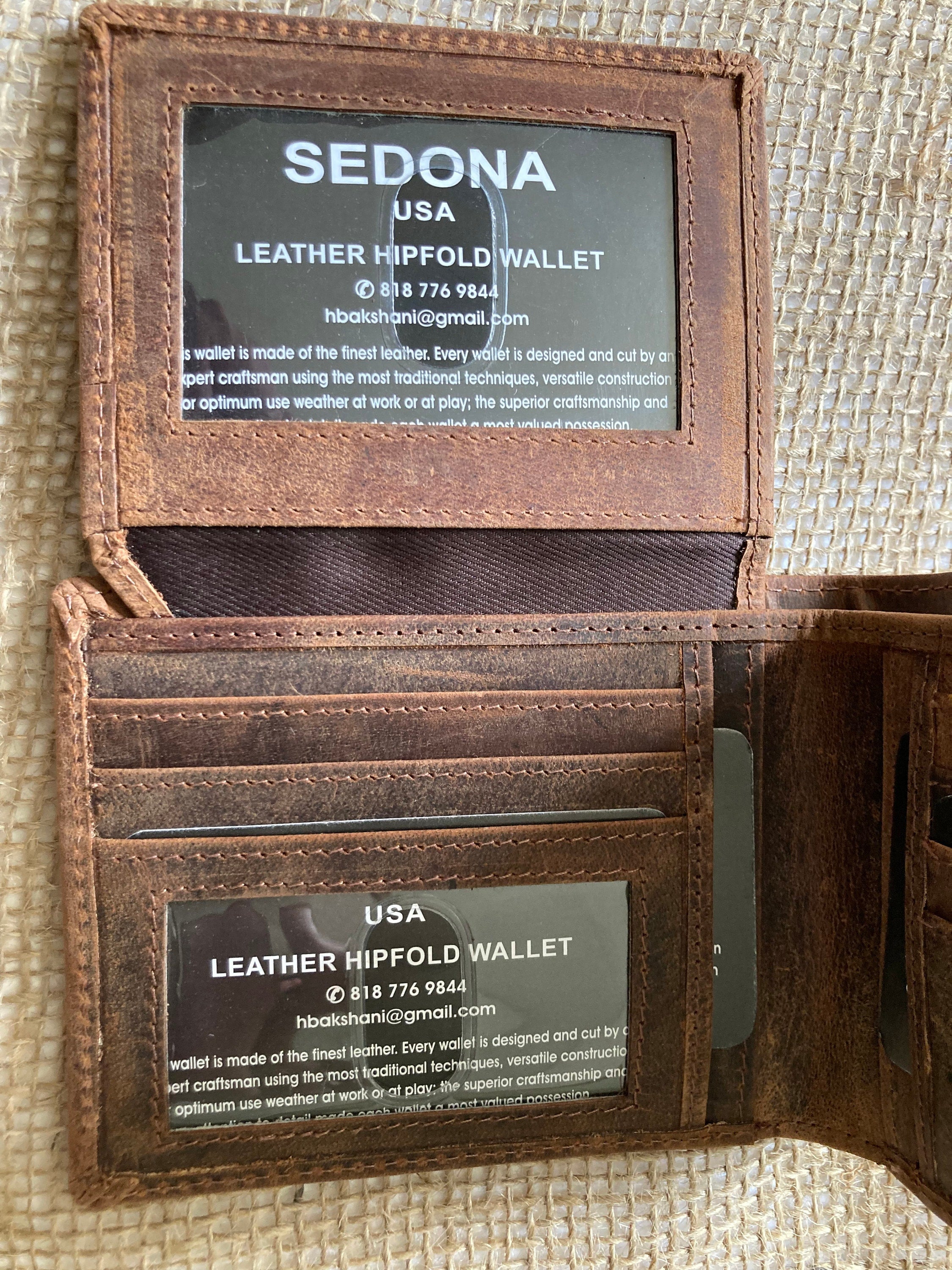RFID Protected Vintage Buffalo Leather Wallet with 2 ID Windows