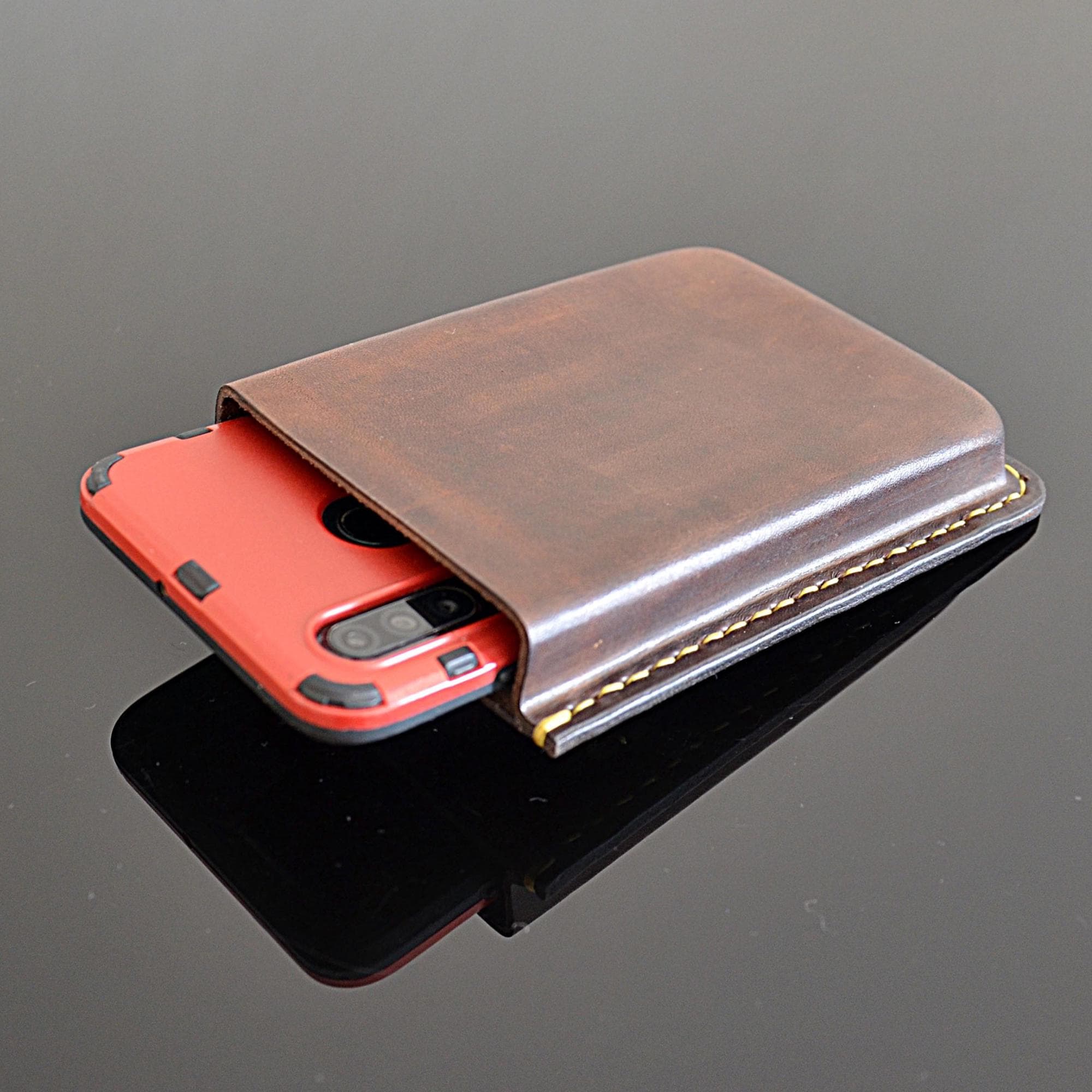 Genuine Leather Hand Stitched Cell Phone Belt Case Pouch Holster for iPhone 14 15 16 17 Pro Max Samsung Galaxy S22 S23 S24 S25 Note