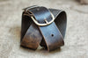 Plain Leather Belt - Distressed Leather Belt with Brass Hardware - Simple Rugged Men Gift for Guys
