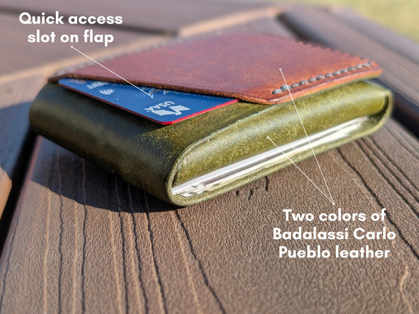 Italian Leather Flap Wallet: Minimalist Cardholder, Tap-to-Pay
