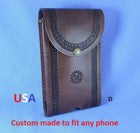 Hand Carved Leather Cell Phone Holster: Custom Fit, Personalized