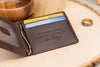 Mens Personalized Slim Leather Wallet With Money Clip, RFID Blocking Card Holder