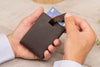 Mens Personalized Slim Leather Wallet With Money Clip, RFID Blocking Card Holder