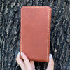 Handmade Leather Phone Holster, Hand-Stitched Belt Case, Crazy Horse Leather, Metal Clip, Custom Size
