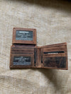 RFID Protected Vintage Buffalo Leather Wallet with 2 ID Windows