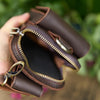 Personalized Leather Phone Belt Pouch, Retro Hiking Waist Bag